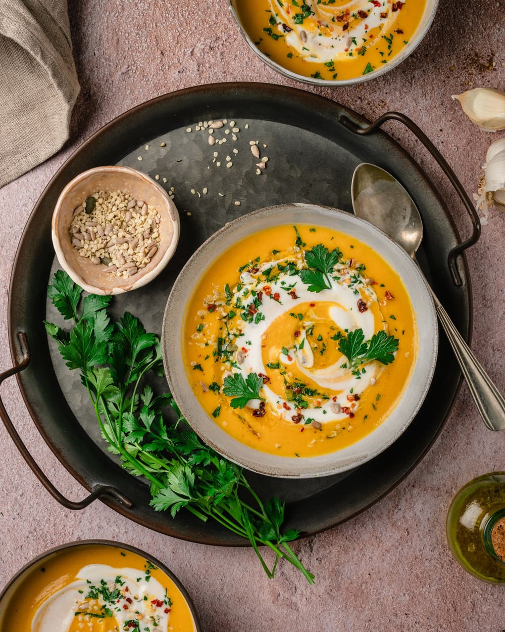 Crema vegan di zucca e lenticchie rosse